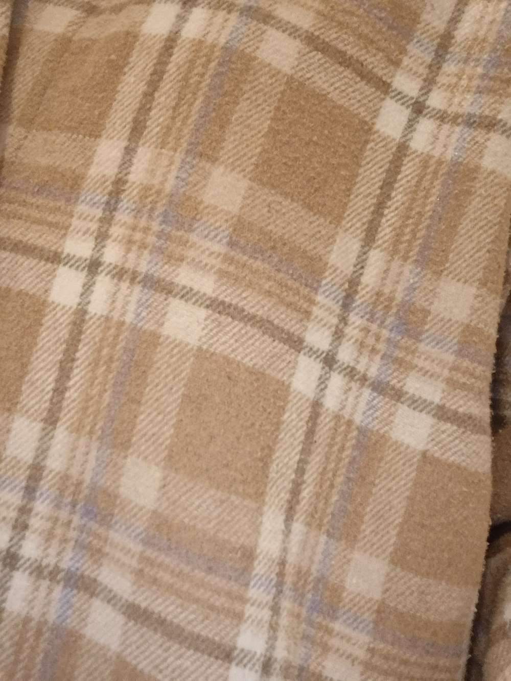 Soft Plaid Fleece Throw Blanket - Beige Plaid